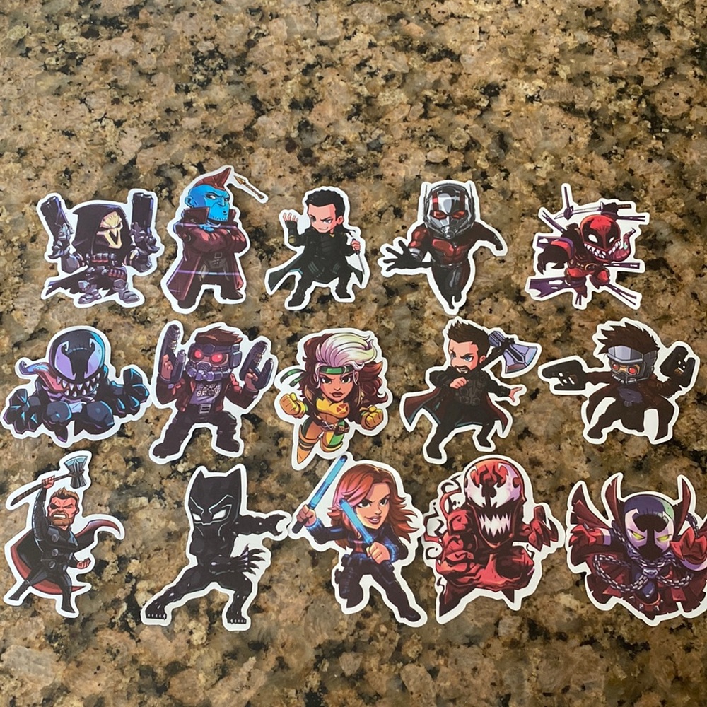 Marvel water bottle stickers
